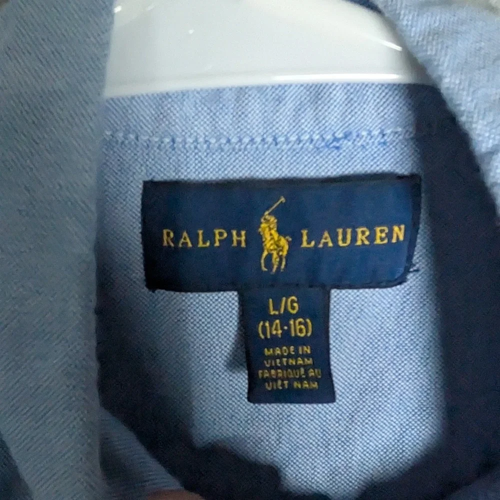 Ralph Lauren Oxford Shirt Boys Large Blue Preppy Ivy League School Uniform